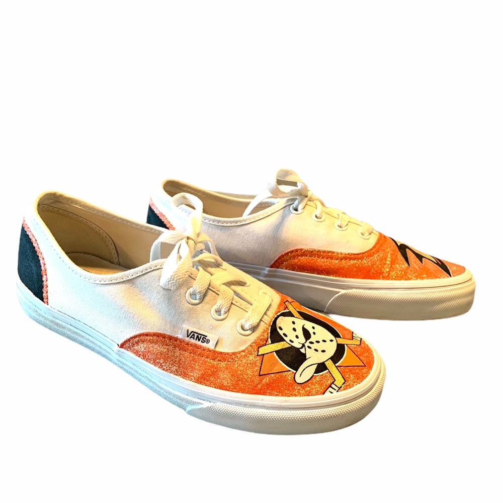 Vans Anahaim Ducks Sneakers White Orange Size 6